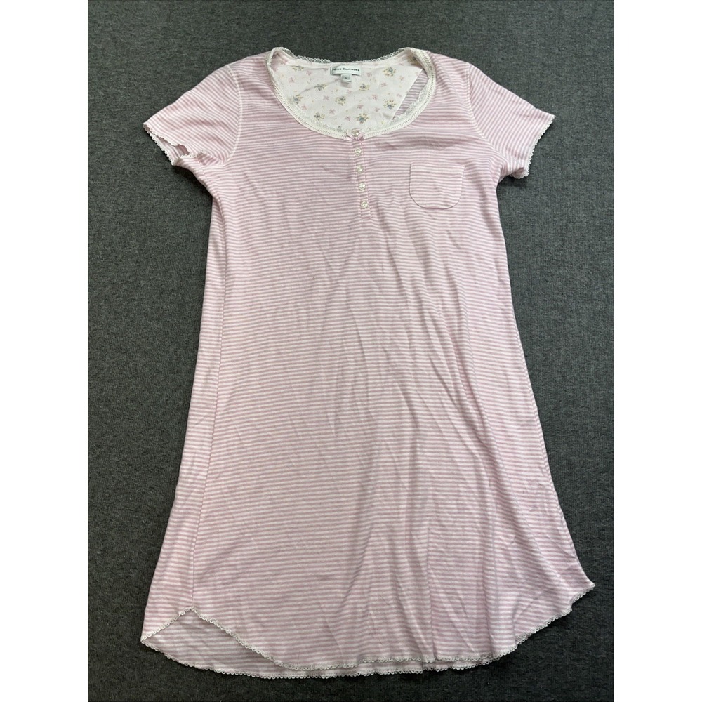 Miss Elaine‎ women's nightgown pajama dress pink stripe size large